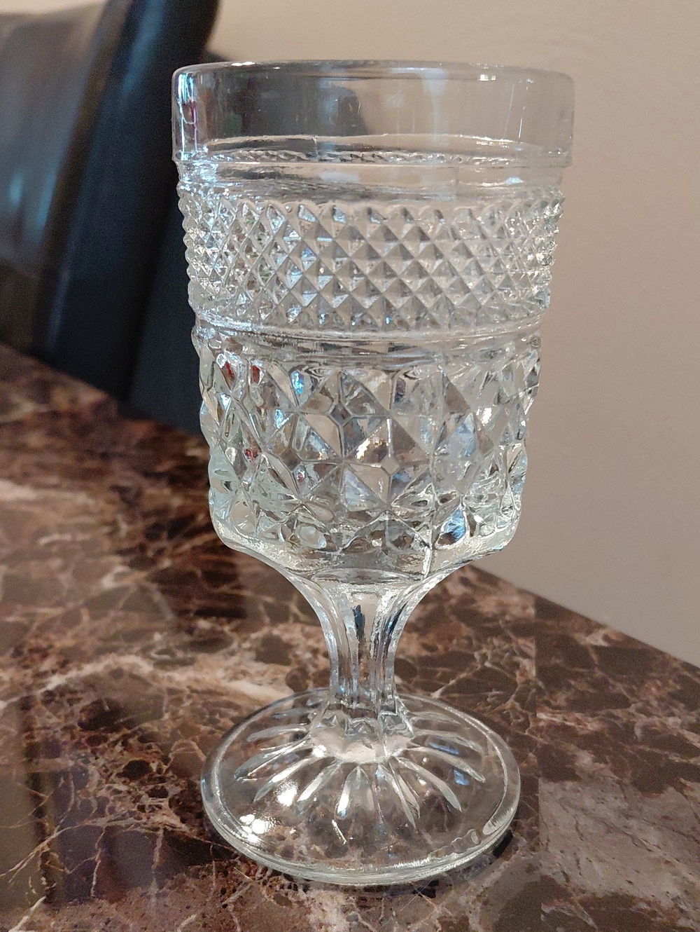Vintage Anchor Hocking Wexford Clear Pressed-Glass Claret Wine Glass